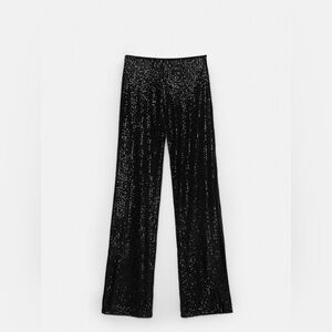 PULL & BEAR Sequinned wide-leg trousers